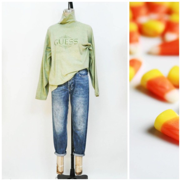 Vintage GUESS American Over sized Cotton Turtle Cowl Neck M-L - Picture 6 of 6